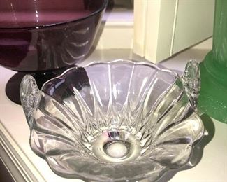 Clear glass bowl or basket without handle
