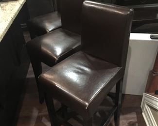 LEATHER TALL BACK BAR STOOLS-3 AVAILABLE-16.5"WIDE X 20"DEEP X 44"HIGH-SEAT IS 30"HIGH-$100 EACH