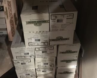 CERAMIC WOOD LOOK FLOOR TILE-NEW IN BOX-6"WIDE X 24"LONG-17 BOXES X 12.59 SQ FEET PER BOX (214 SQ FEET)-$750