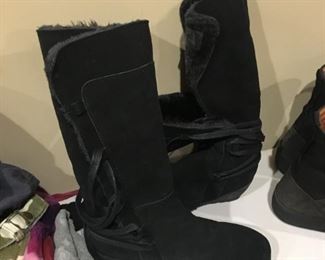 SANTANA HELENA BLACK TALL BOOTS SIZE 8M-$35