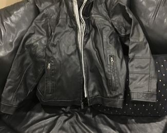 BLACK RIVET KIDS LEATHER JACKET SIZE XL-$30