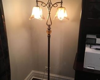 FANCY TWO SHADE FLOOR LAMP-75"TALL-$150