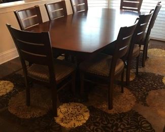 WALTER E SMITHE BOAT STYLE DINING TABLE WITH 2 LEAVES-46WIDE X 68"LONG (88" AND 108'LONG WITH LEAVES)-$600