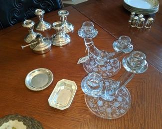 some sterling. elegant glassware 