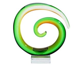 9. Decorative Swirl Glass Sculpture, 20th Century