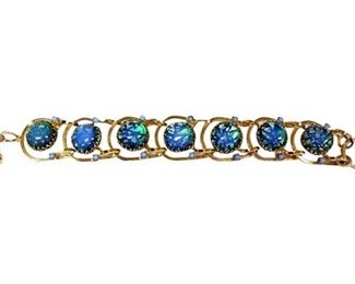 11. Contemporary Chain Link Blue Green Bracelet