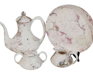 24. Vintage Sashca Brastoff Surf Ballet Coffee 4Pc Set, 1960s