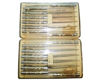 28. Two Vintage Carval Hall Steak Knife Set of 8 each, Mid19th Century