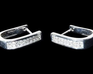 45. 14K White Gold Diamond Earrings