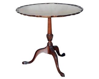 49. Mahogany Circular Tilt top Pie Crust Pedestal Table