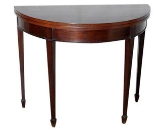 47. Mahogany DemiLune Console Table