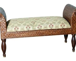 51. Eythan Allen Rattan and Wicker Window Bench