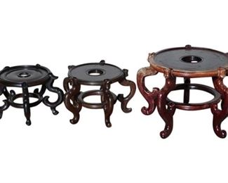 52. Three Chinese Wooden Bases