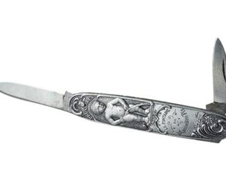 85. Rare Antique Cherub Advertising Knife, Unused