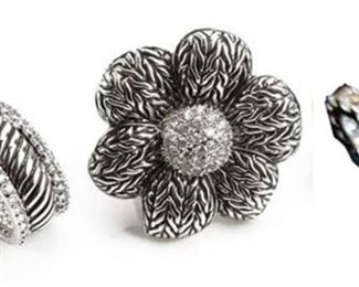 95. Lauren G. Adams Sterling Silver Ring along with 2 Fancy