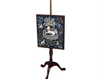 111. Antique Chippendale Style Pole Screen