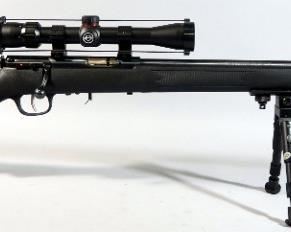 Savage Model 93R17 .17 HMR Bolt Action Rifle SN# 1184575, With Bipod, Simmons 3-9x 32 Scope Model 561039, In Soft Case