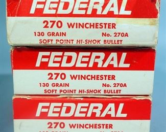 Federal .270 Winchester 130 Gr SP Ammo, Approx 60 Rds