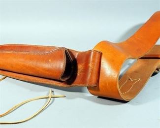 Hunter Leather Revolver Holster, Model 1060F9 And Leather Belt With 25 Cartridge Loops