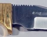 Chipaway Cutlery Hunting Knife GW-106 YB, 4.75" Blade, Brass Bolster, Bone Handle, With Leather Sheath