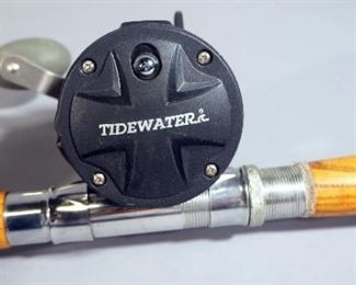 Saltwater Fishing Rod 6' Long With Wood Grips And Shakespeare Tidewater Reel