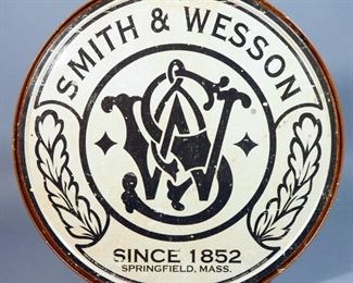 Smith & Wesson Logo Tin Sign, 11.75" Dia