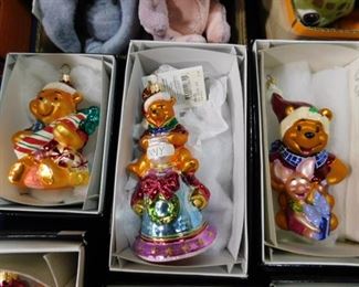 Winnie Pooh glass Christmas ornaments