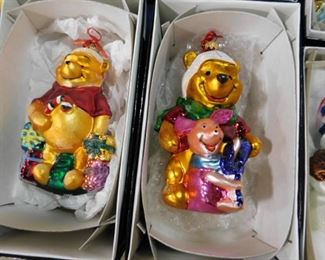 Winnie pooh glass Christmas ornaments