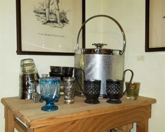Ice bucket $20  and assorted bar ware