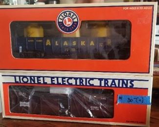 lot 1 ,2 boxed lionell trains Frisco stock car and Gondola with box cars $30 pick shipping arranged