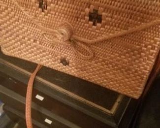 vintage straw purse  $10