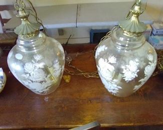 vintage hanging lamps  40 for pair