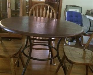 Table and 3 chairs' as is     needs paint or refinish  $20