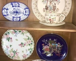 Collectible porcelain plates, etc.