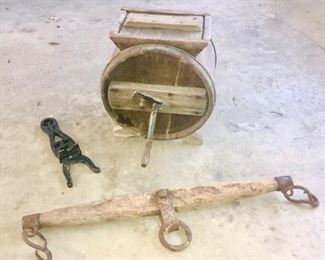 antique butter churn, yoke