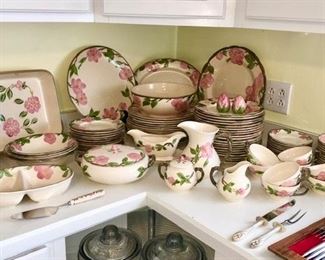 Fransican Desert Rose dinnerware & serving pieces