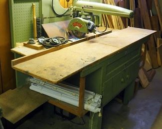 DeWalt, Model BF, Radial Arm Saw With Carpenter's Bench, Bench Measures 52" x 81" x 31"