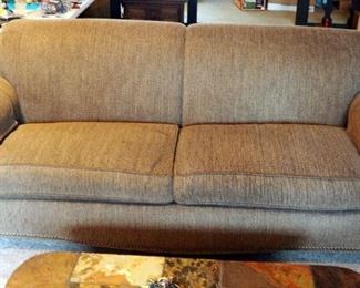 Upholstered Sofa With Rolled Arms And Nailhead Trim, 36" x 86" x 42"