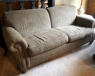 Upholstered Sofa With Rolled Arms And Nailhead Trim, 36" x 86" x 42"