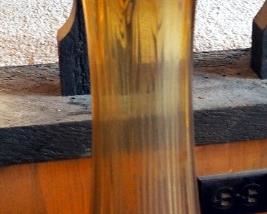 25" Blown Art Glass Vase And 36" Mid Century Glass Table Lamp