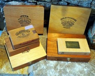Collectible Wood And Cardboard Cigar Boxes Including Lawrence Barrett, Jose Benito, Joya, And More, Qty 11