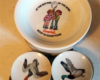 Decorative Plates Including Norman Rockwell, Qty 4; Duck Breeds, Qty 8; And Anchor Campbell's Soup Bowls, Qty 2