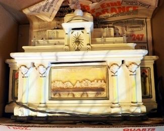 Antique Ceramic Lighted "Last Supper" Display, 12" x 15" x 6"