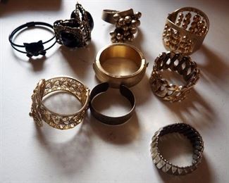 Cuff Bracelets, Assorted Styles, Qty 9