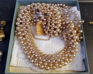 Faux And Natural Pearl Assortment, Including Necklaces And Bracelets