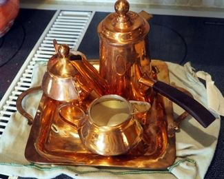 Peggy Page Tea Set, Includes Tea Pitcher, Sugar, Creamer, And Platter