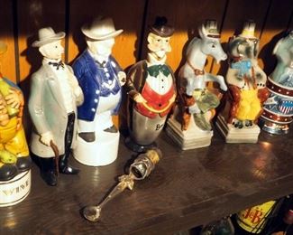Ceramic Decanter Collection, Including Bicentennial Jim Beam Kansas City Republican Convention And New York City Democratic Convention; Total Qty 8 Decanters