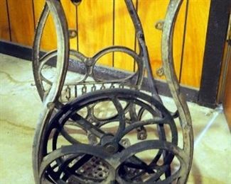 Antique Cast Iron Goodrich Treadle Sewing Machine Base, 28.5" x 21.25" x 16"