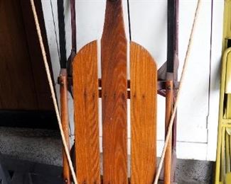 Vintage Metal And Wood 52" Snow Sled