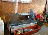 Lot 63
Animal Trap, 6 Ft Flagpole Set, Roll Of Wire Grid

Includes various garden pots, gloves, liner, clippers, and gas cans. Trap is 36X11X12